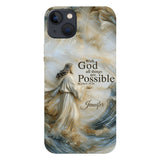 Avec Dieu - Coque de téléphone personnalisée avec impression chrétienne intégrale