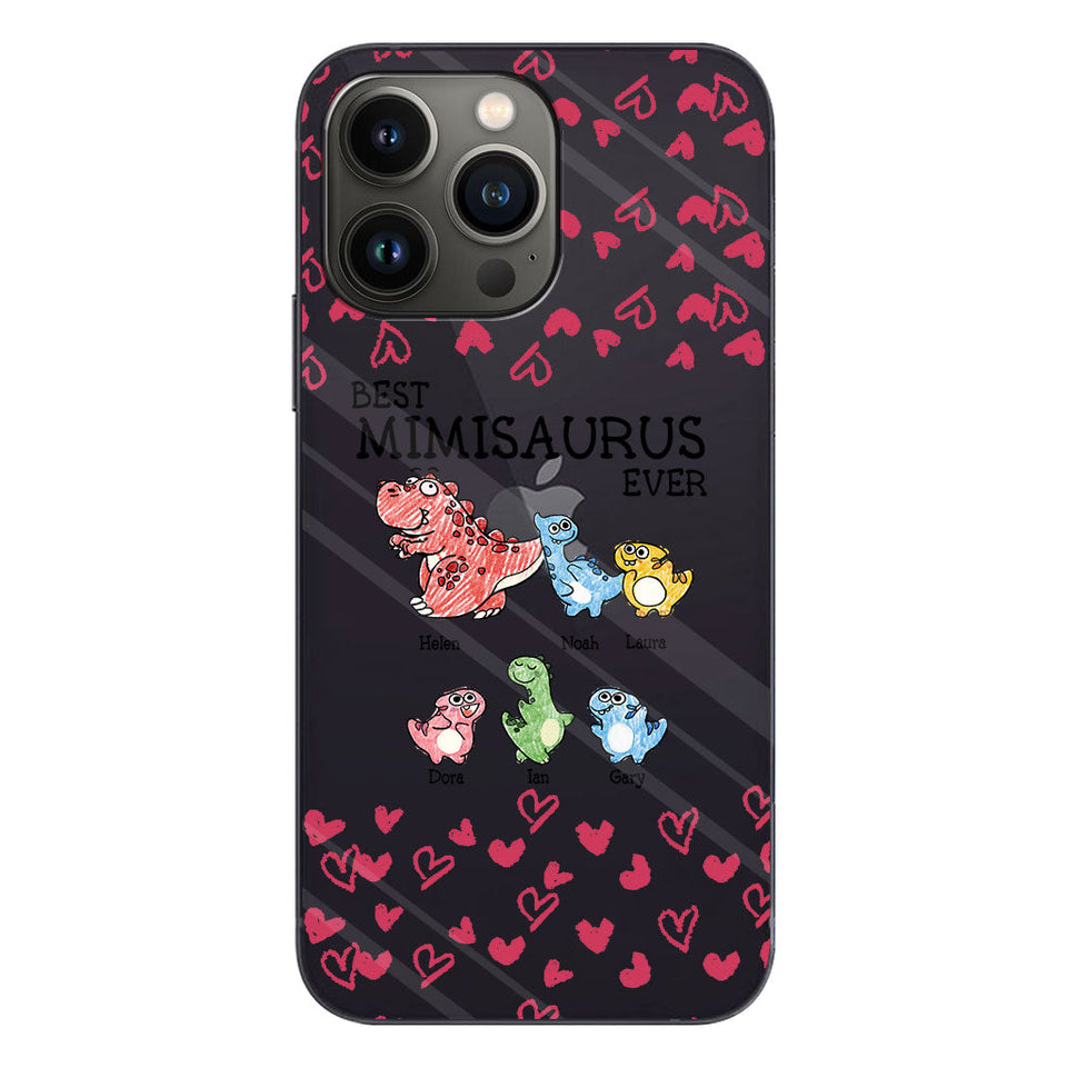 Best Mimisaurus Ever - Gift for grandma, grandpa, dad, mom, aunt, uncle - Personalized Clear Phone Case