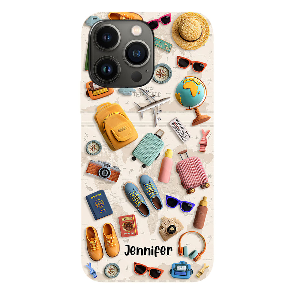 Just A Girl Who Loves Traveling - Personalized Travelling Full Print Phone Case