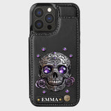 Beautiful Skull And Roses - Personalized Skull Wallet Phone Case