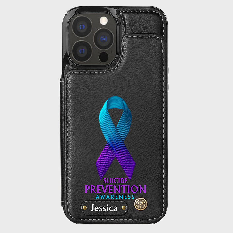 Vous comptez - Étui portefeuille personnalisé pour téléphone portable, conçu pour la prévention du suicide