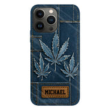 Distressed Denim Marijuanas - Personalized Weed Full Print Phone Case