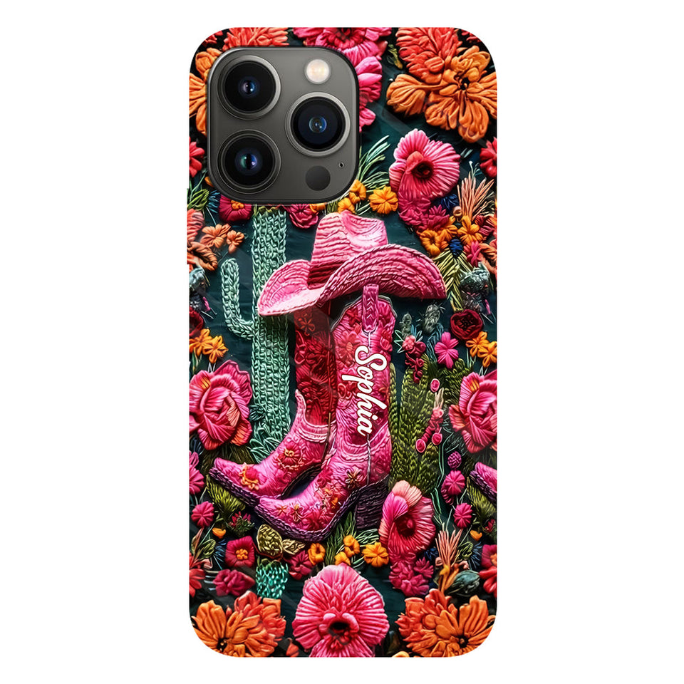 Pink Cowgirl - Personalized Country Girl Full Print Phone Case