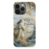 Avec Dieu - Coque de téléphone personnalisée avec impression chrétienne intégrale