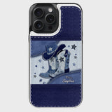 Cowgirl Boots - Personalized Cowgirl Foldable Wallet Phone Case