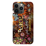 Peace And Love - Personalized Hippie Full Print Phone Case