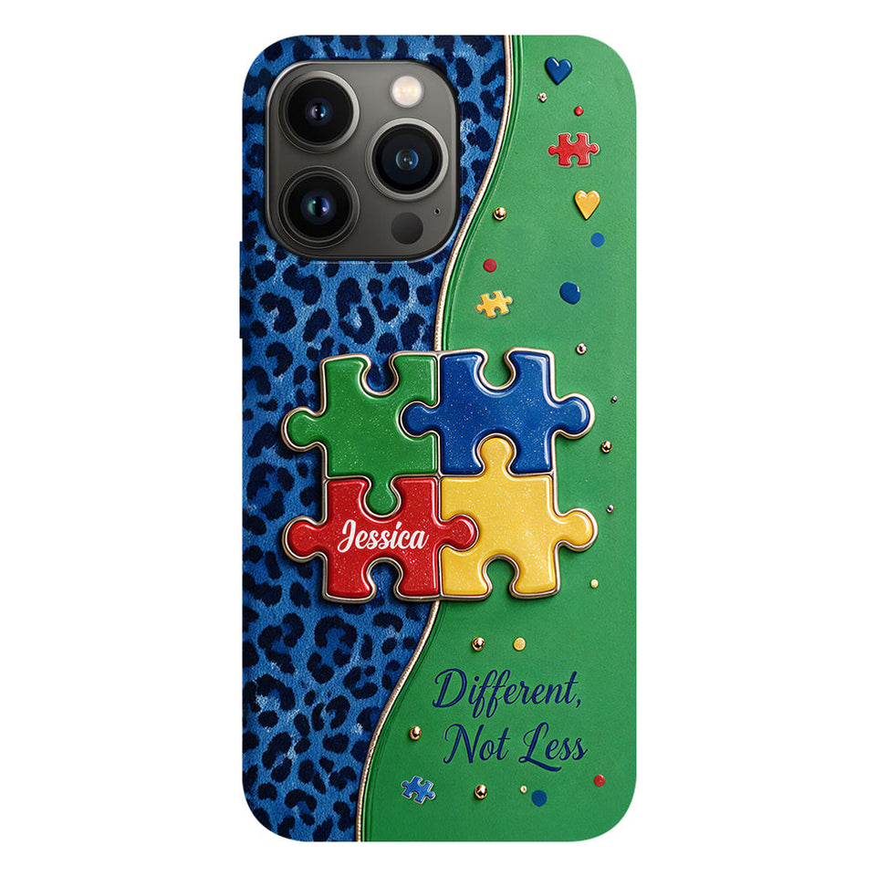 Different Not Less - Personalized Autism Awareness Full Print Phone Case