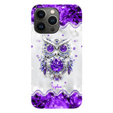 Purple Owl - Personalized Owl Full Print Phone Case
