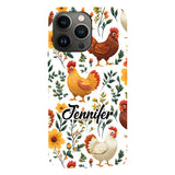 Cute Floral Chickens - Personalized Chicken Full Print Phone Case