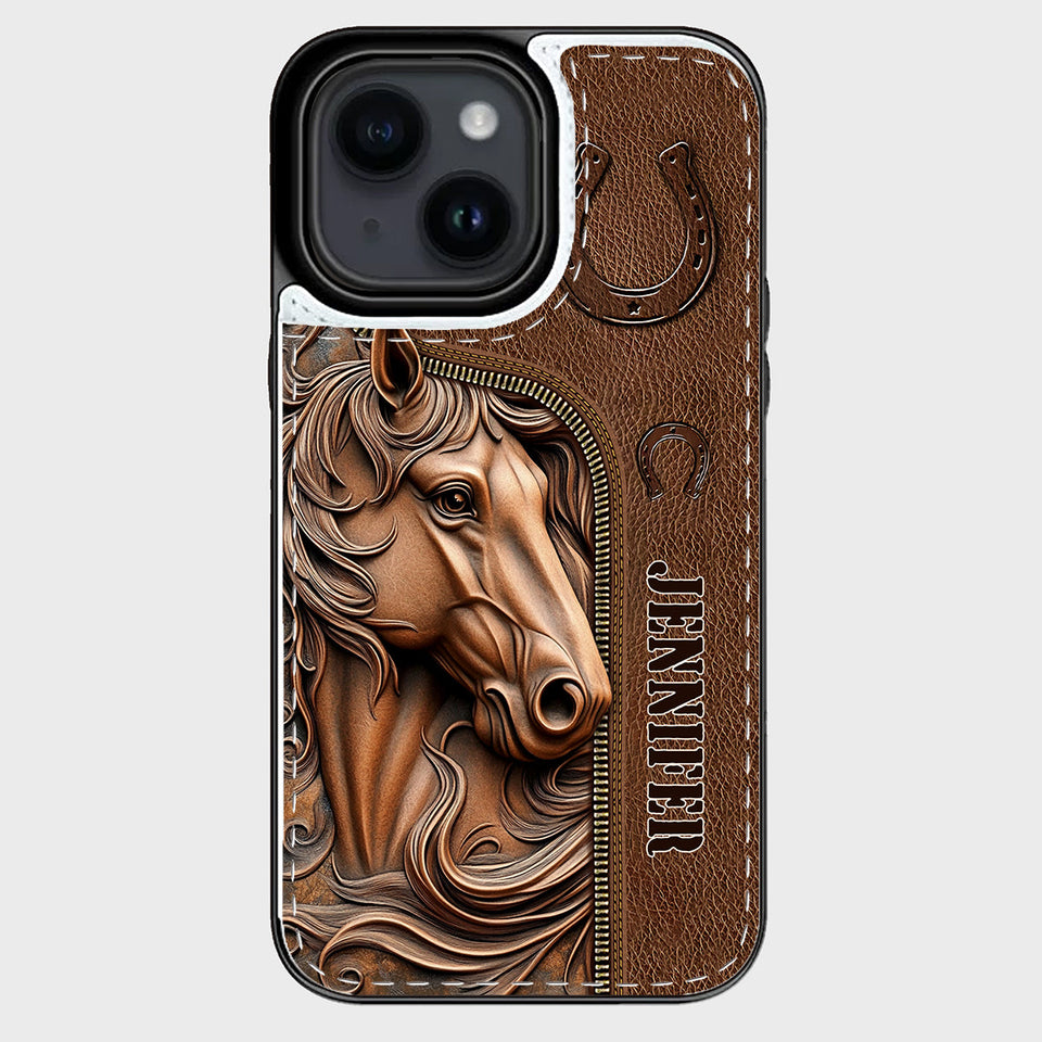 Easily Distracted By Horses - Personalized Horse Foldable Wallet Phone Case