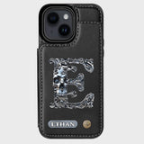 Skull Name Initial Letter - Personalized Skull Wallet Phone Case