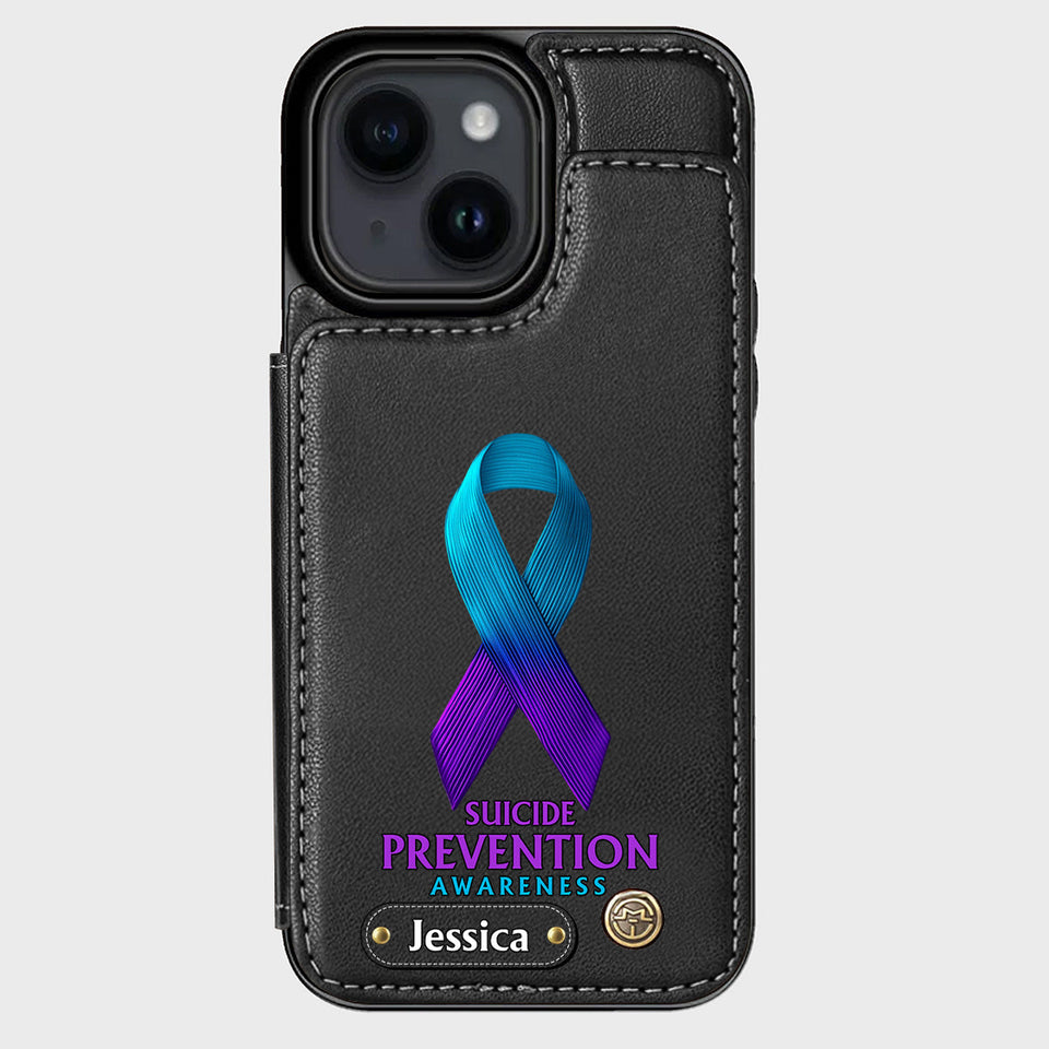 Vous comptez - Étui portefeuille personnalisé pour téléphone portable, conçu pour la prévention du suicide