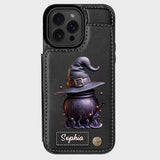 Magical Hat And Cauldron - Personalized Witch Wallet Phone Case