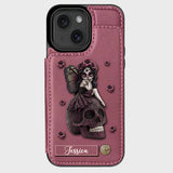 Beautiful Gothic Fairy Girl - Personalized Skull Wallet Phone Case