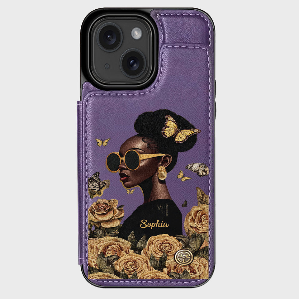Empowered Beauty - Personalized African American Wallet Phone Case