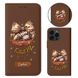 Glitter Football - Personalized Football Wallet Phone Case With Strap