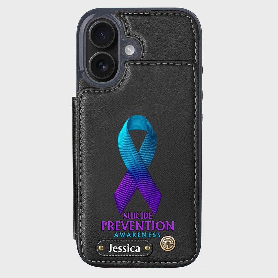 Vous comptez - Étui portefeuille personnalisé pour téléphone portable, conçu pour la prévention du suicide