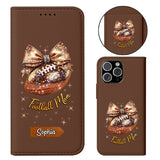 Glitter Football - Personalized Football Wallet Phone Case With Strap