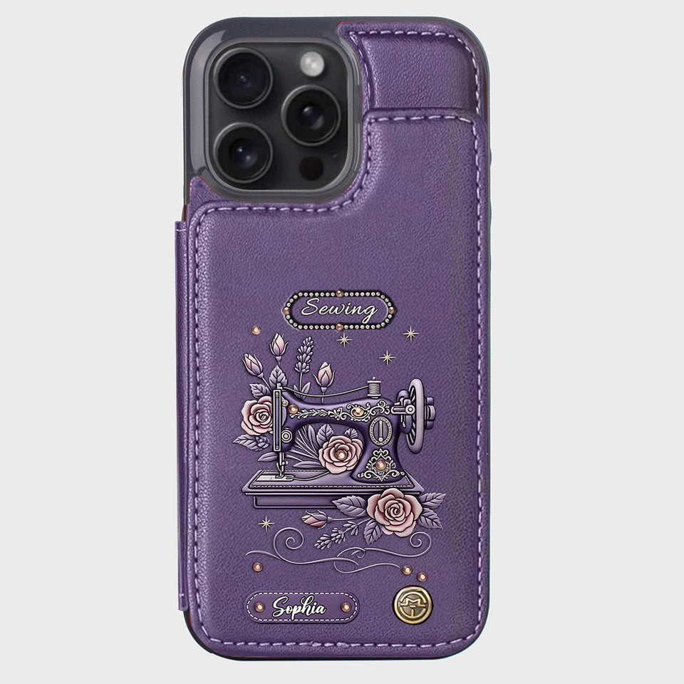 Love Sewing - Personalized Sewing Wallet Phone Case