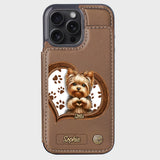 Puppy/ Kitty Makes Heart Hands - Personalized Dog Wallet Phone Case
