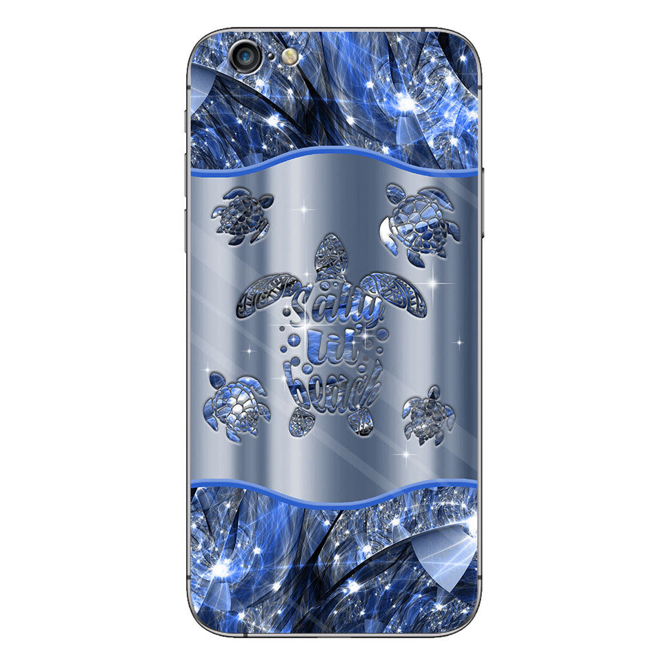 Salty Lil Beach Blue Sea Turtle Personalized Phone Case