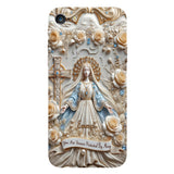 Tu es protégé(e) à jamais par Marie - Coque de téléphone personnalisée avec texte chrétien intégral