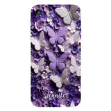 Purple Butterflies - Personalized Butterfly Full Print Phone Case