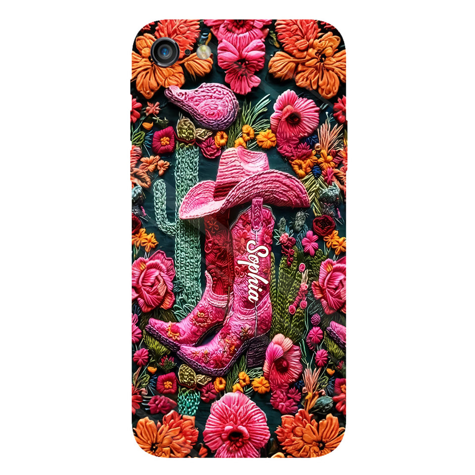 Pink Cowgirl - Personalized Country Girl Full Print Phone Case