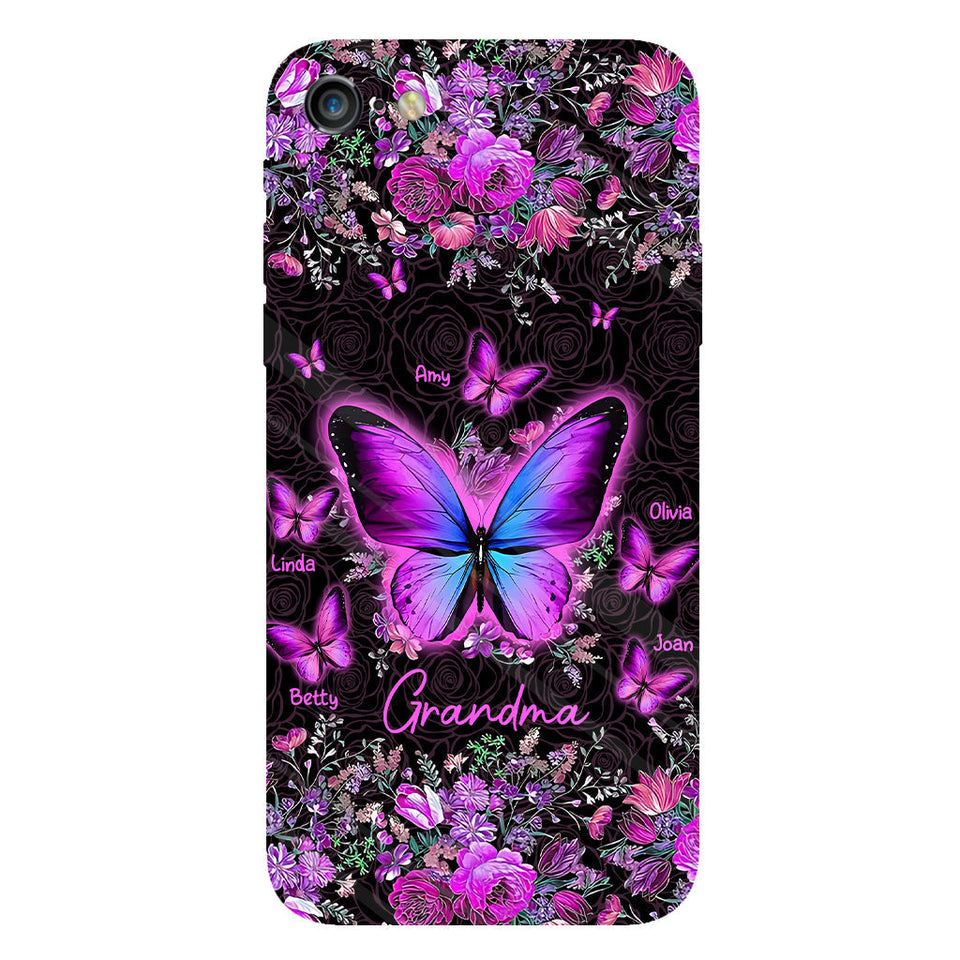 Grandma's Butterflies - Personalized Grandma Full Print Phone Case