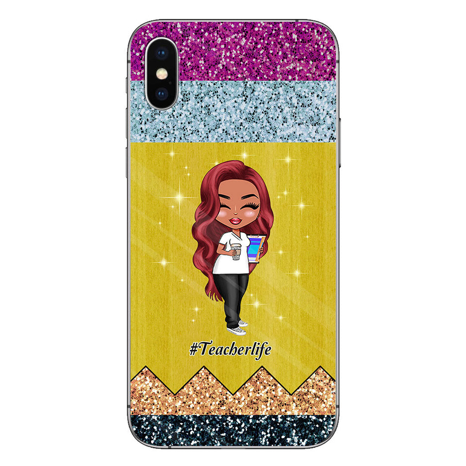 Teaching Is A Work of Heart - Personalized Teacher Phone Case With 3D Pattern Print