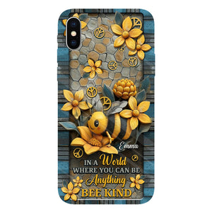 In A World Where You Can Be Anything Be Kind - Personalized Hippie Full Print Phone Case