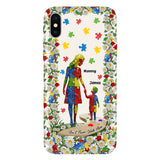 Tu ne marcheras jamais seul - Coque de téléphone personnalisée avec impression intégrale pour la sensibilisation à l'autisme