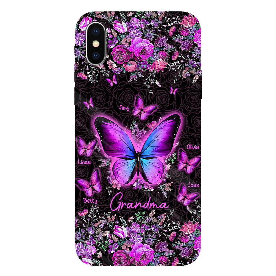 Grandma's Butterflies - Personalized Grandma Full Print Phone Case