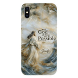 Avec Dieu - Coque de téléphone personnalisée avec impression chrétienne intégrale