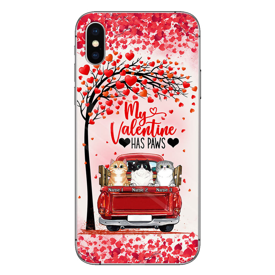 My Valentine Has Paws - Personalized Cat Phone Case