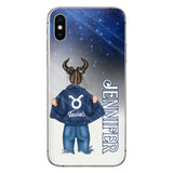 Zodiac Denim Girl - Personalized Horoscope Clear Phone Case