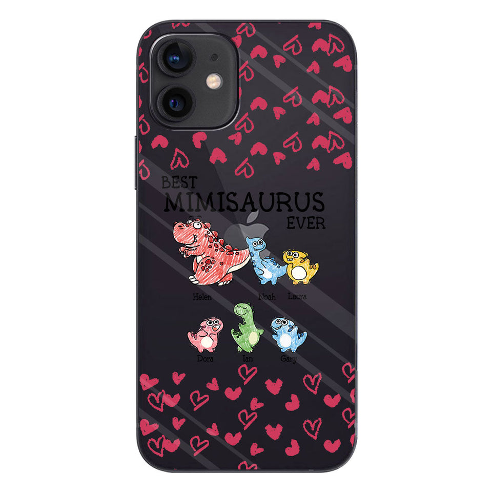 Best Mimisaurus Ever - Gift for grandma, grandpa, dad, mom, aunt, uncle - Personalized Clear Phone Case