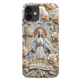 Tu es protégé(e) à jamais par Marie - Coque de téléphone personnalisée avec texte chrétien intégral