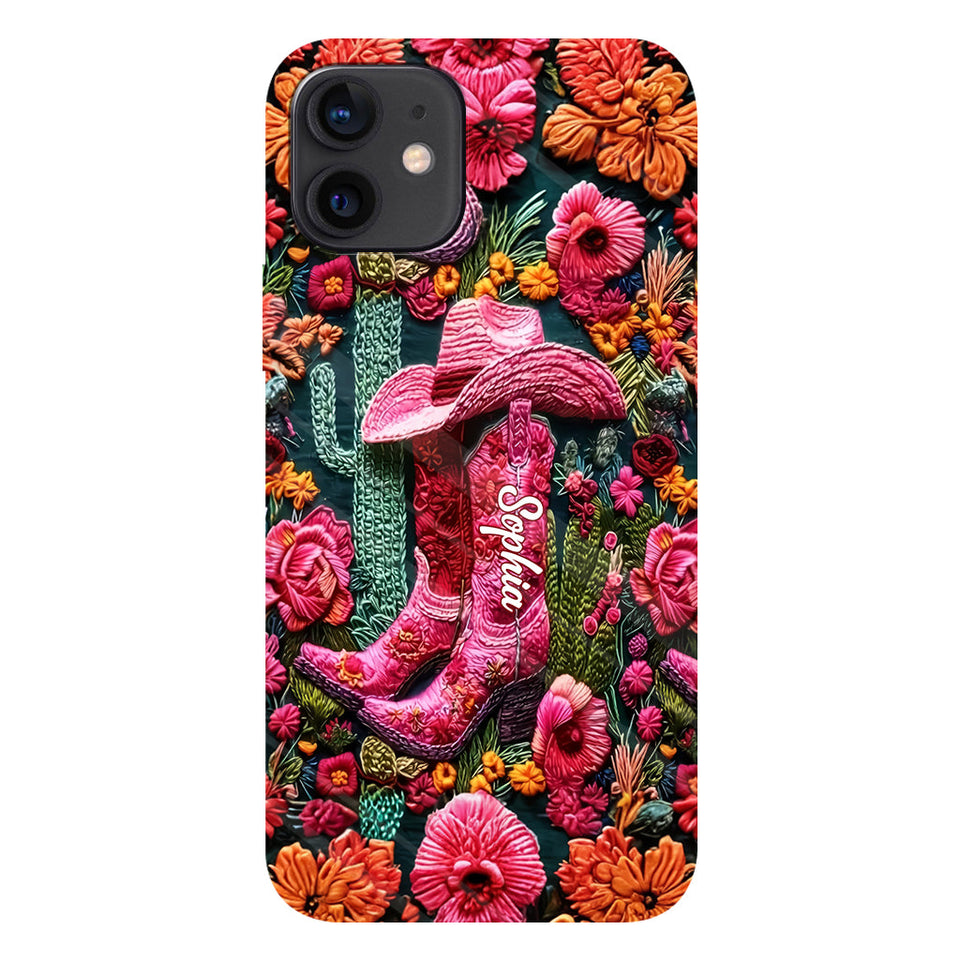 Pink Cowgirl - Personalized Country Girl Full Print Phone Case