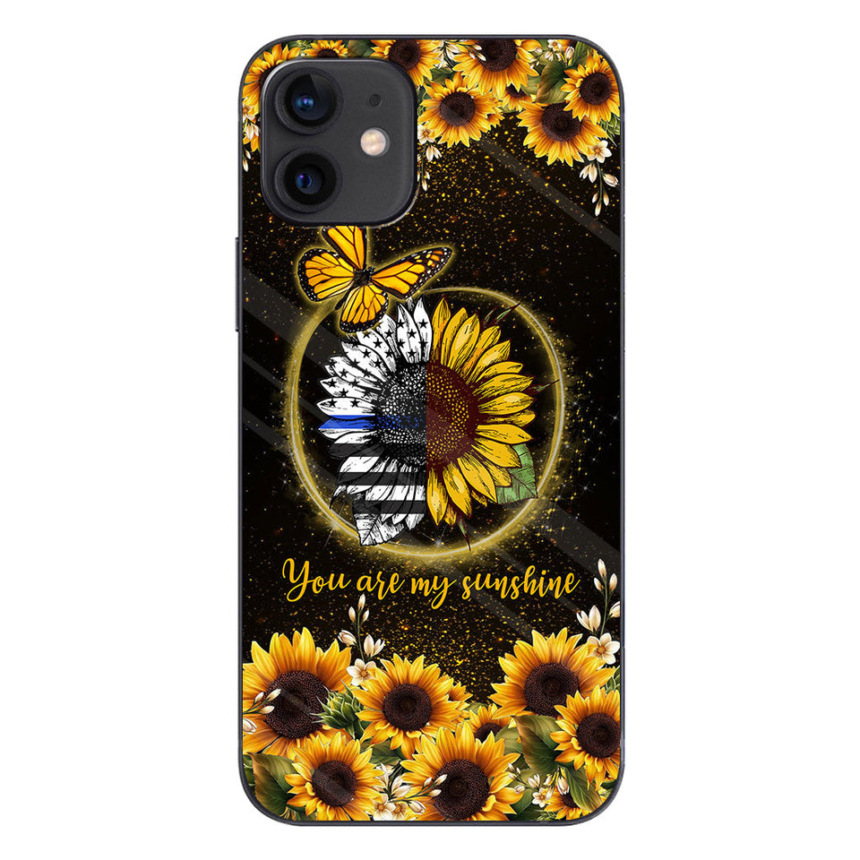 You Are My Sunshine Sunflower Blue Line - Police Officer Phone Case 112021