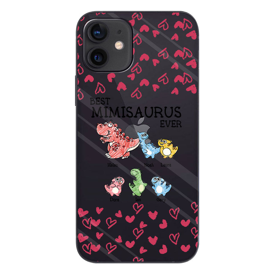 Best Mimisaurus Ever - Gift for grandma, grandpa, dad, mom, aunt, uncle - Personalized Clear Phone Case