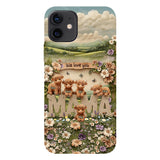 Cute Highland Cow Mama, Grandma - Personalized Mother Full Print Phone Case
