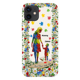 Tu ne marcheras jamais seul - Coque de téléphone personnalisée avec impression intégrale pour la sensibilisation à l'autisme