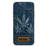 Distressed Denim Marijuanas - Personalized Weed Full Print Phone Case