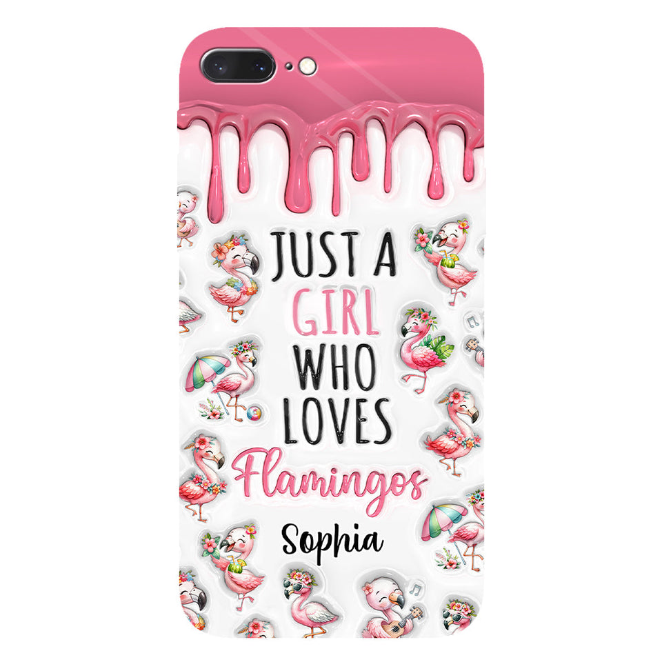 Just A Girl Who Loves Flamingos - Personalized Flamingo Full Print Phone Case