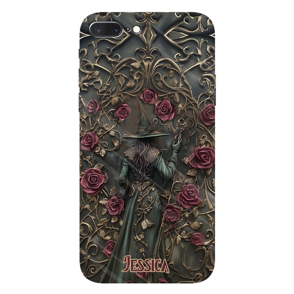 Beautiful Witch And Roses - Personalized Witch Full Print Phone Case
