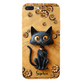 Cute Black Cat - Personalized Black Cat Full Print Phone Case