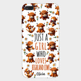 Just A Girl Who Loves Highland Cows - Personalized Highland Cow Full Print Phone Case