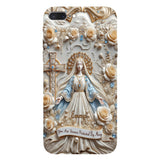 Tu es protégé(e) à jamais par Marie - Coque de téléphone personnalisée avec texte chrétien intégral