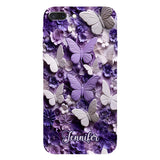 Purple Butterflies - Personalized Butterfly Full Print Phone Case